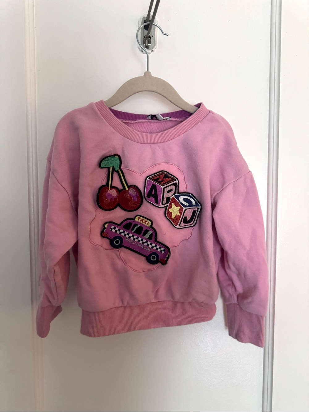Marc Jacobs Pink Girls Patchwork Sweatshirt Hoodie
